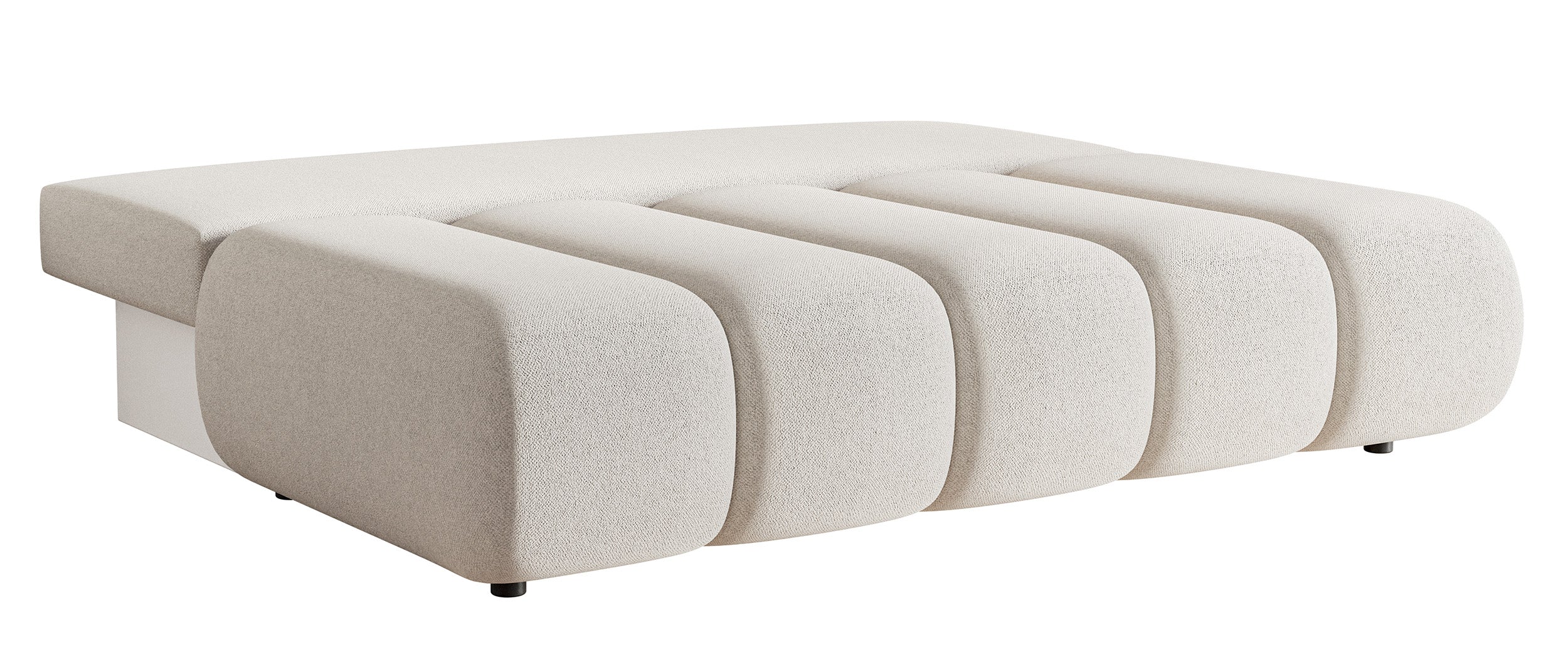 Dreisitziges Sofa Dandelino Mini mit Schlaffunktion, cremefarbener Chenillestoff