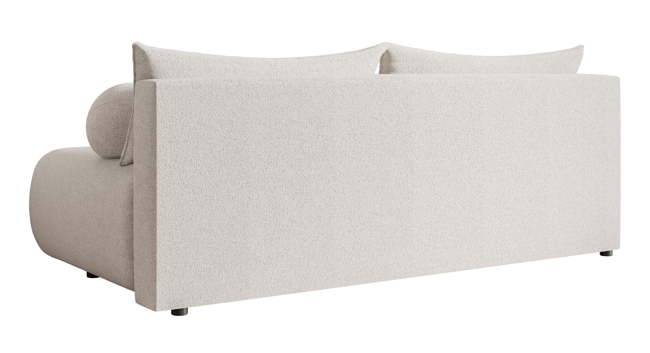 Dreisitziges Sofa Dandelino Mini mit Schlaffunktion, cremefarbener Chenillestoff