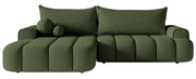Ecksofa mit Schlafunktion Dandelino, L-förmig, linksseitig, mit Stauraum, khaki Bouclé