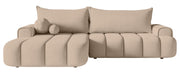 Ecksofa mit Schlaffunktion Dandelino, L-förmig, linksseitig, mit Stauraum, beige Samt