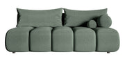 Dreisitziges Sofa Dandelino Mini mit Schlaffunktion in Salbeigrün Chenille