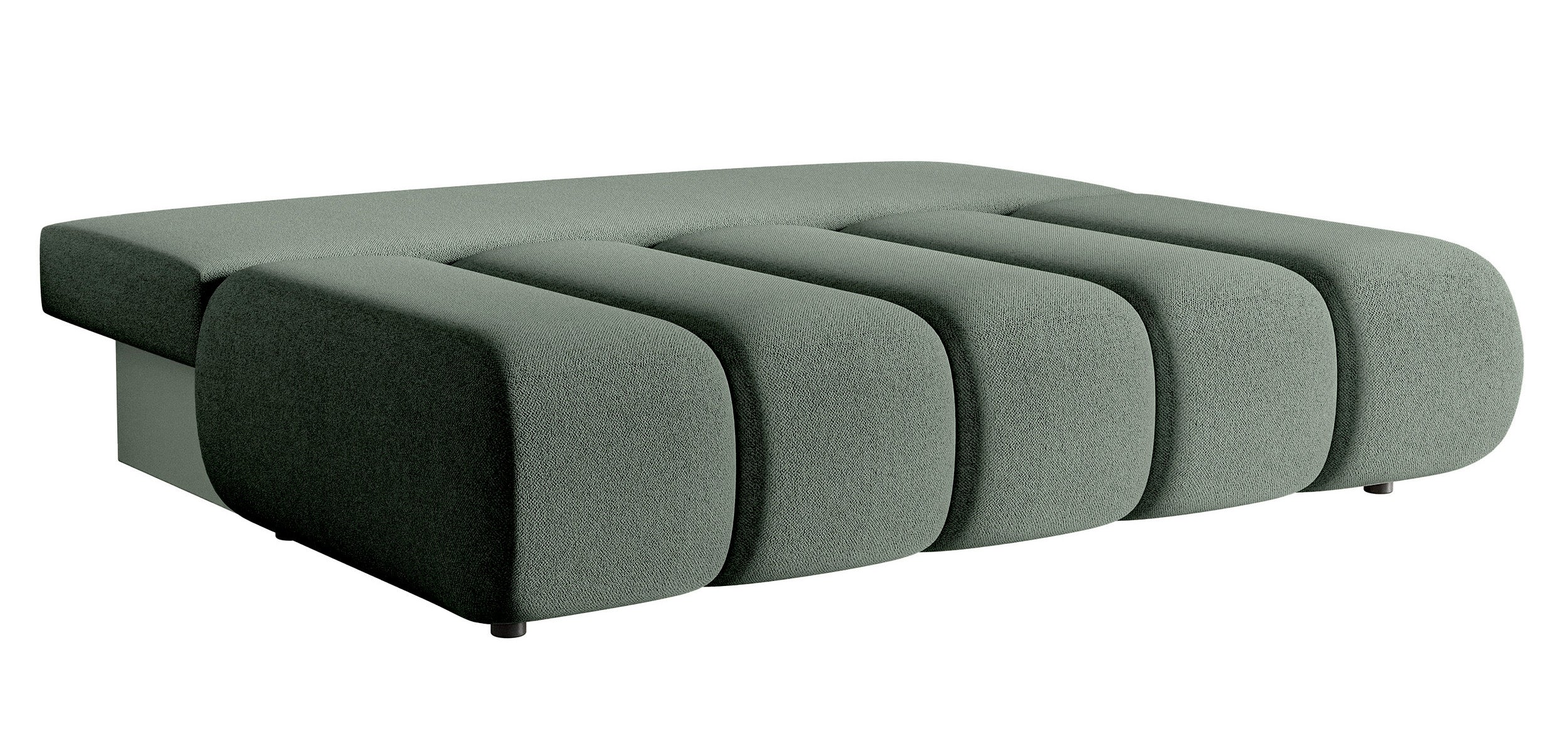 Dreisitziges Sofa Dandelino Mini mit Schlaffunktion in Salbeigrün Chenille
