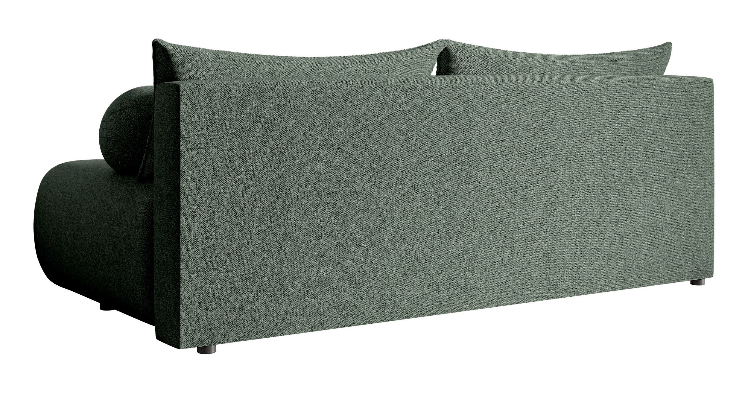 Dreisitziges Sofa Dandelino Mini mit Schlaffunktion in Salbeigrün Chenille