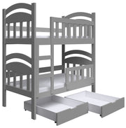 Etagenbett 90x200 cm Dopio mit Schubladen grau
