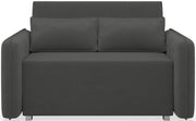 Zweisitziges ausklappbares Sofa Duelia mit Stauraum, graphitfarben, hydrophobes Chenille