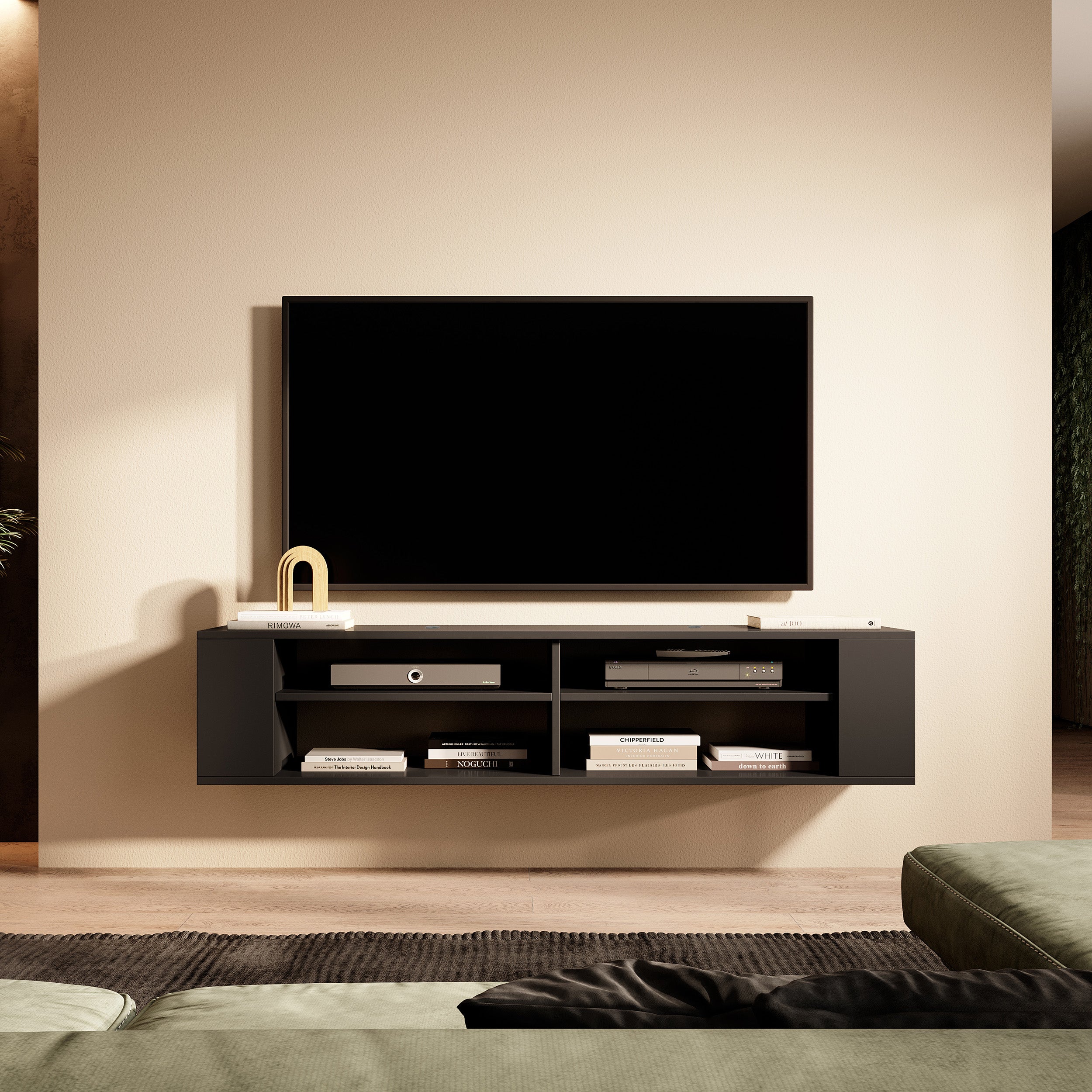 TV-Schrank Wall 140 cm Schwarz