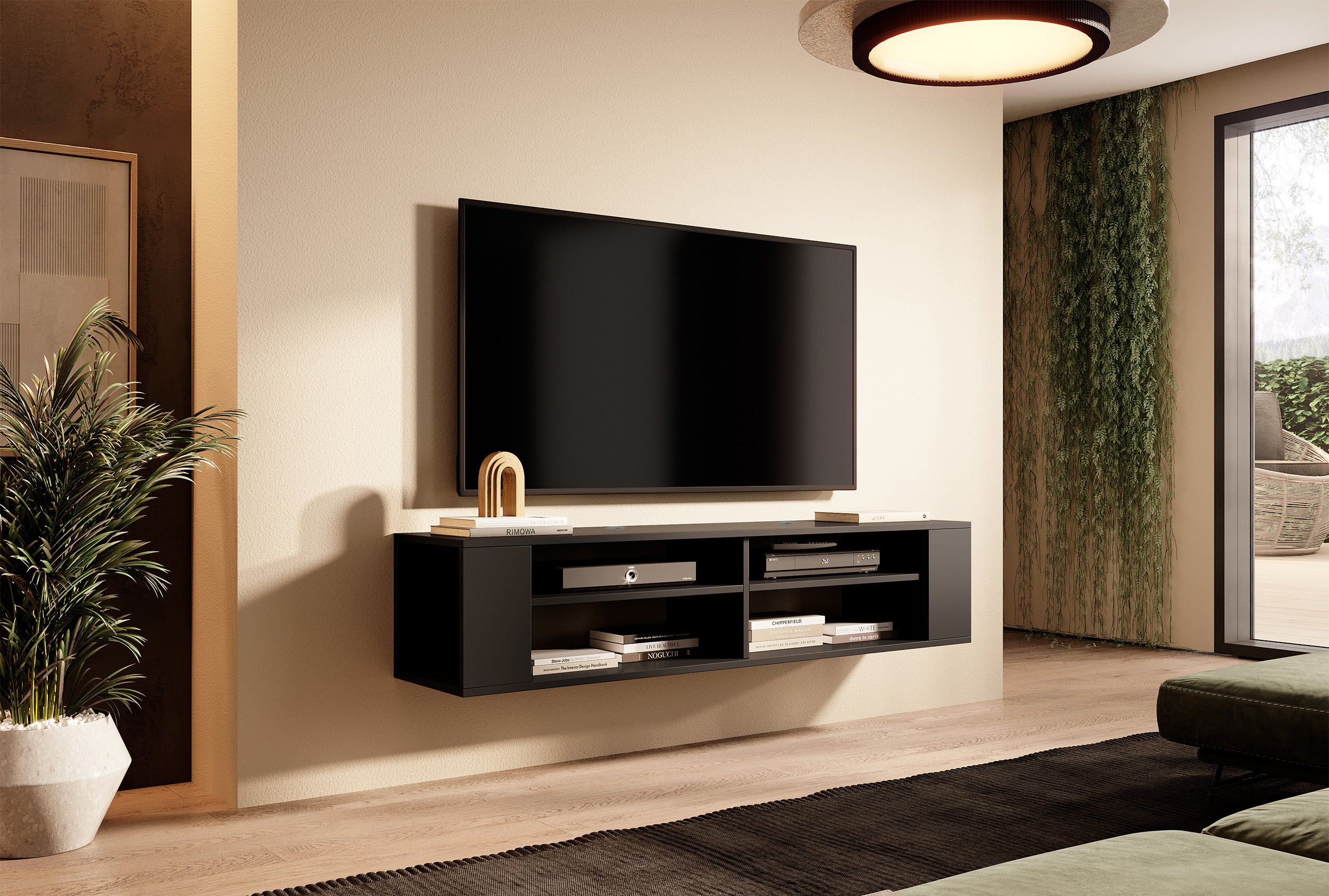 TV-Schrank Wall 140 cm Schwarz