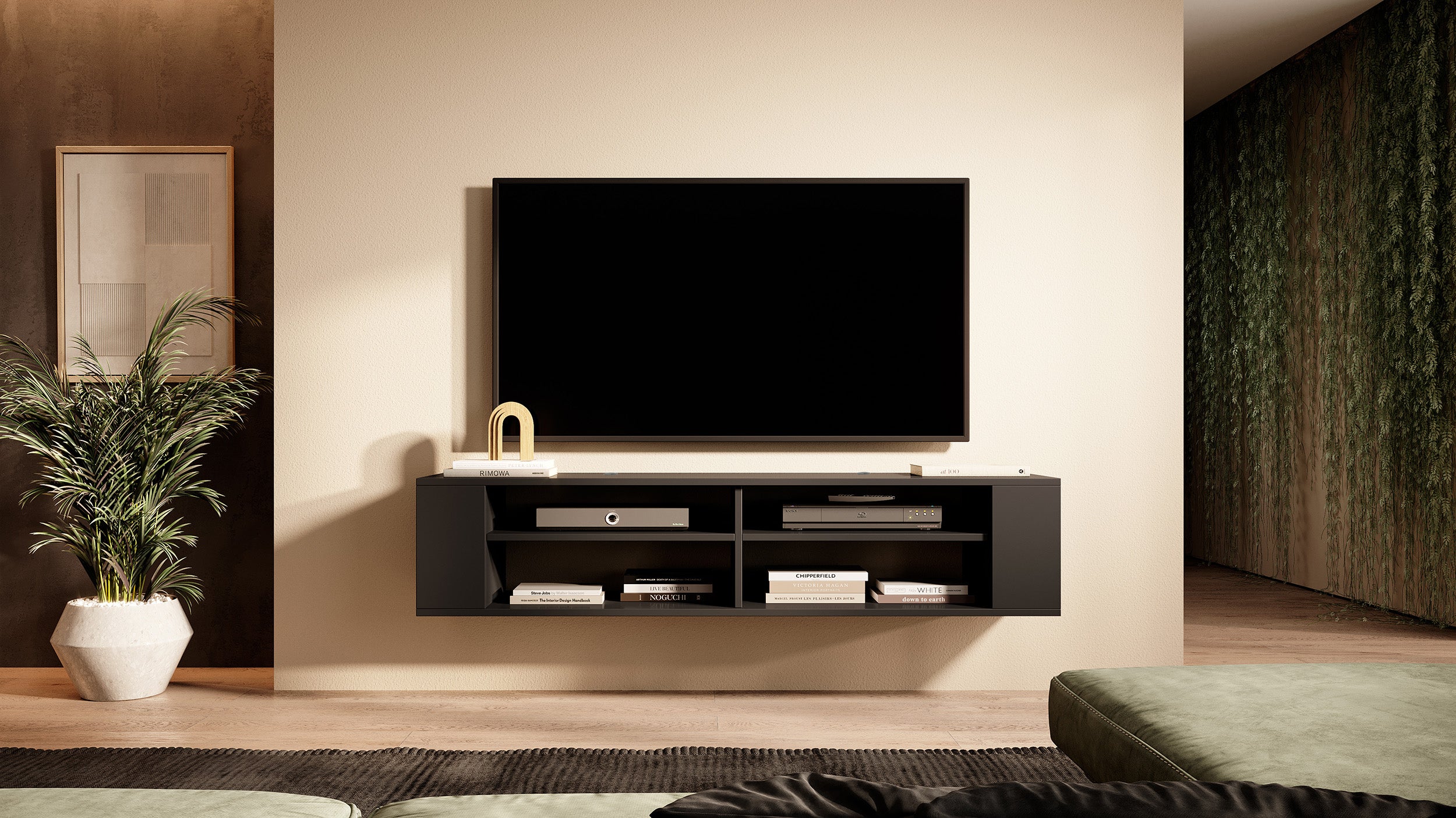 TV-Schrank Wall 140 cm Schwarz