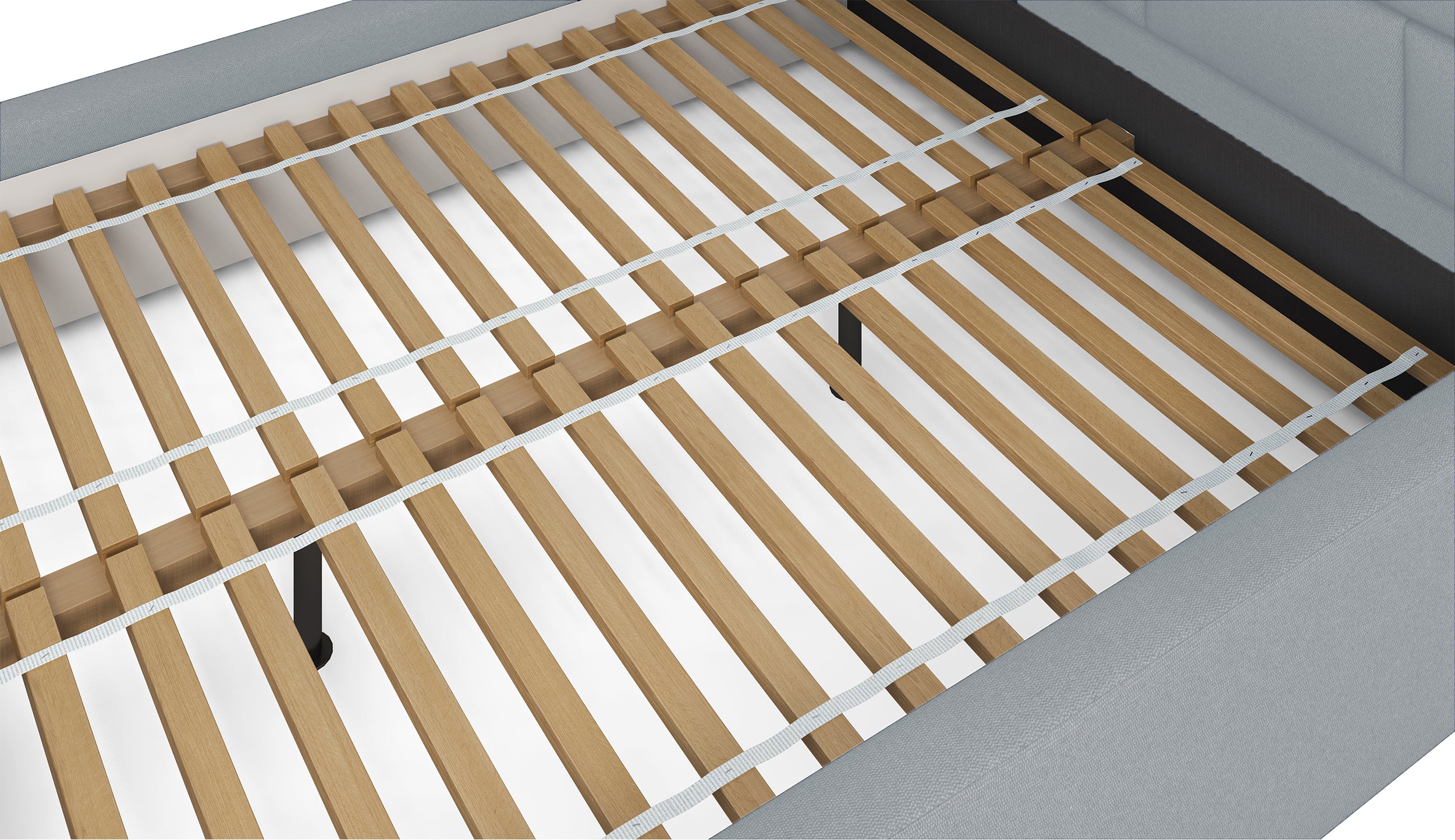 Gepolstertes Bett 200x200 cm Rinus grau aus hydrophobem Stoff