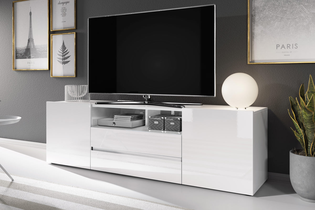 TV-Schrank Bros Weiß matt / Weiß glänzend