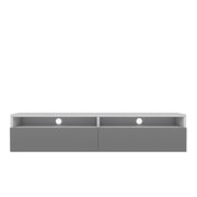 TV-Schrank mit zwei Schubladen Rednaw 140 cm Weiß matt / Grau glänzend