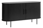 Kommode Gativel 140x76 cm Lamellen Eiche Schwarz