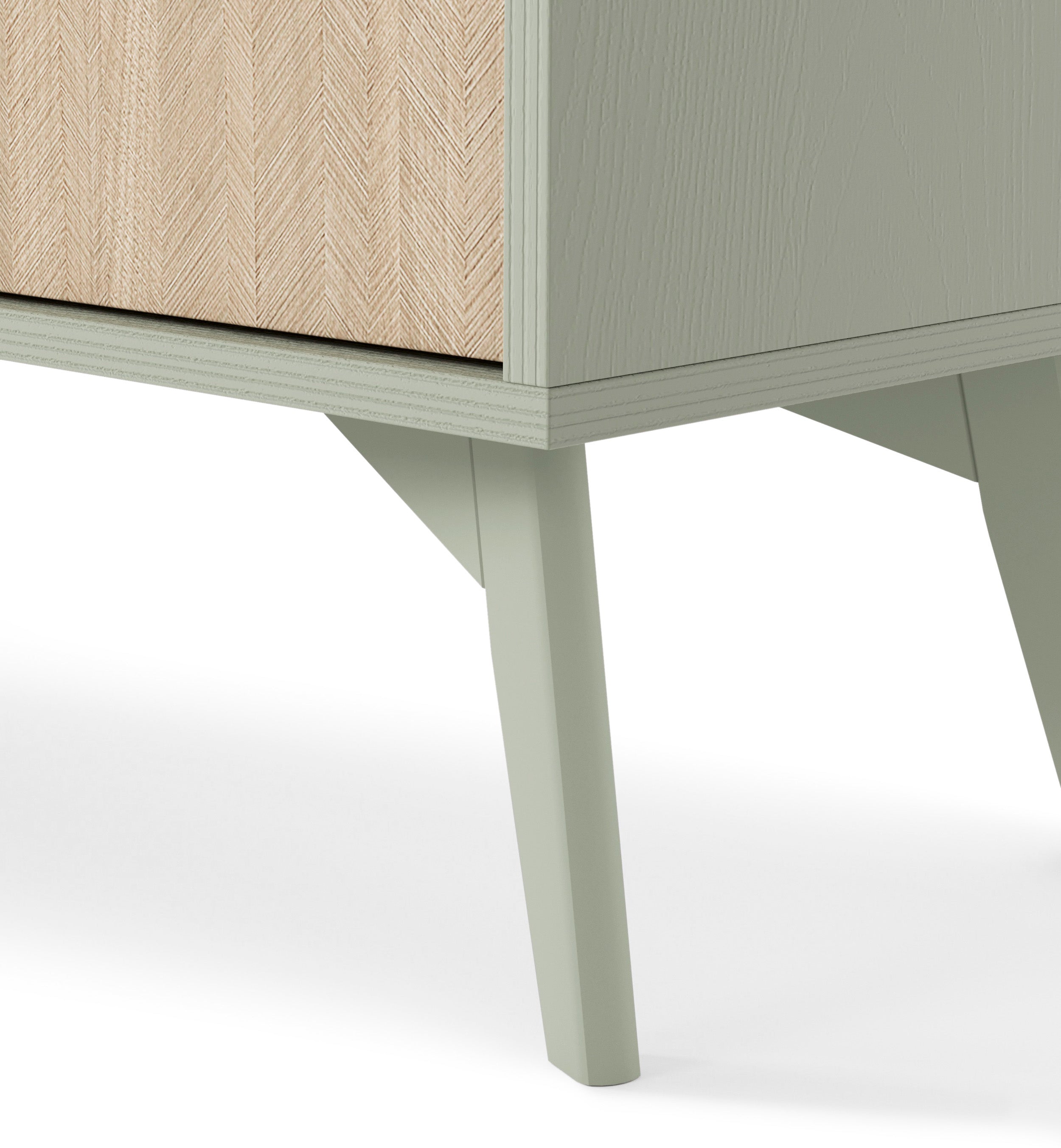 Favoria Regal mit zwei Türen 80 cm Eukalyptus/Fischgrät-Scandi mit goldenen Griffen