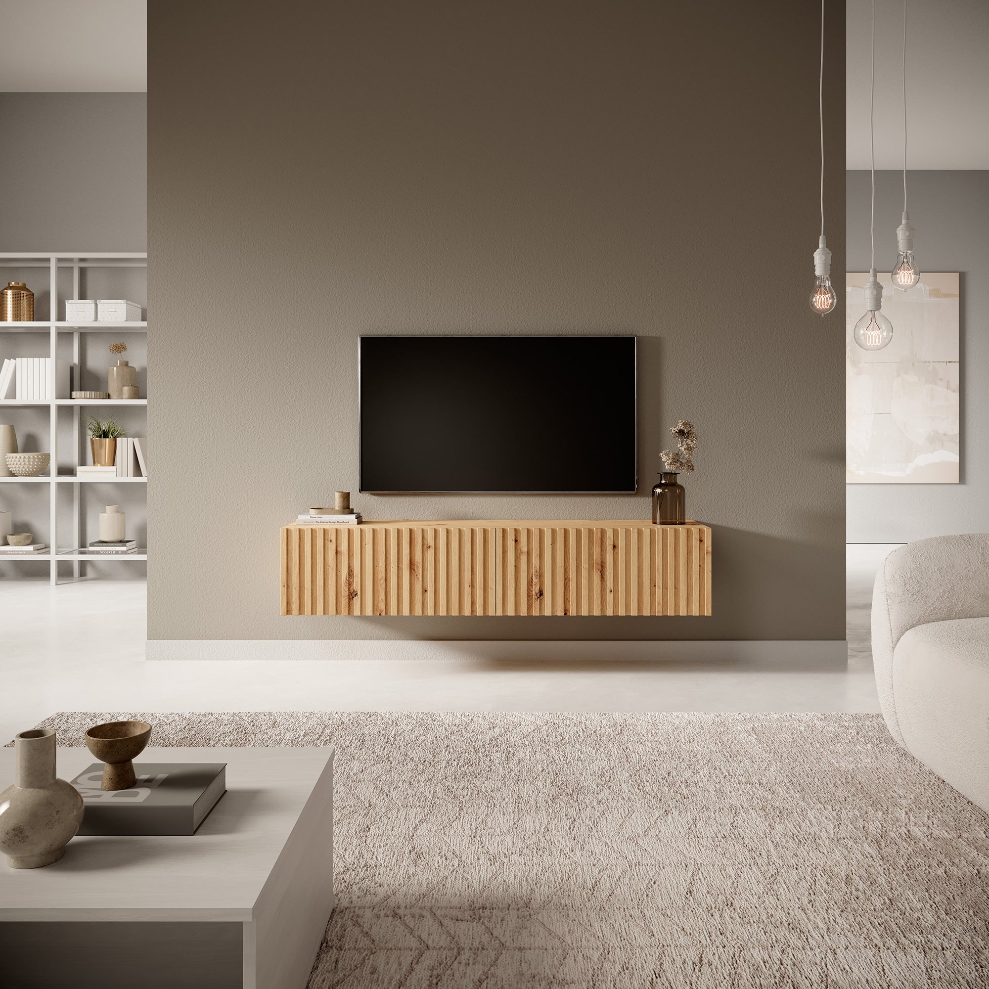 TV-Schrank Telire 138,6 cm Artisan Eiche Lamellen