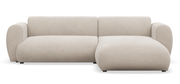 Ecksofa mit Schlaffunktion Emia, L-Form, rechtsseitig, beige Chenille