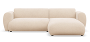 Ecksofa mit Schlaffunktion Emia, L-förmig, rechtsseitig, hellbeige Chenille