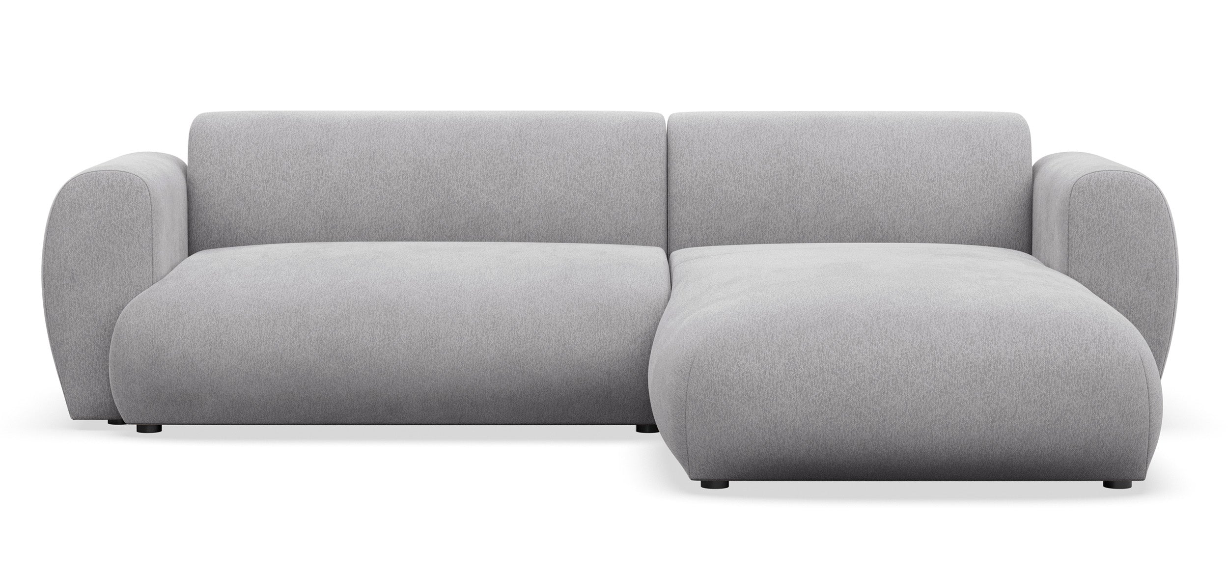 Ecksofa mit Schlaffunktion Emia, L-förmig, rechtsseitig, grau Chenille