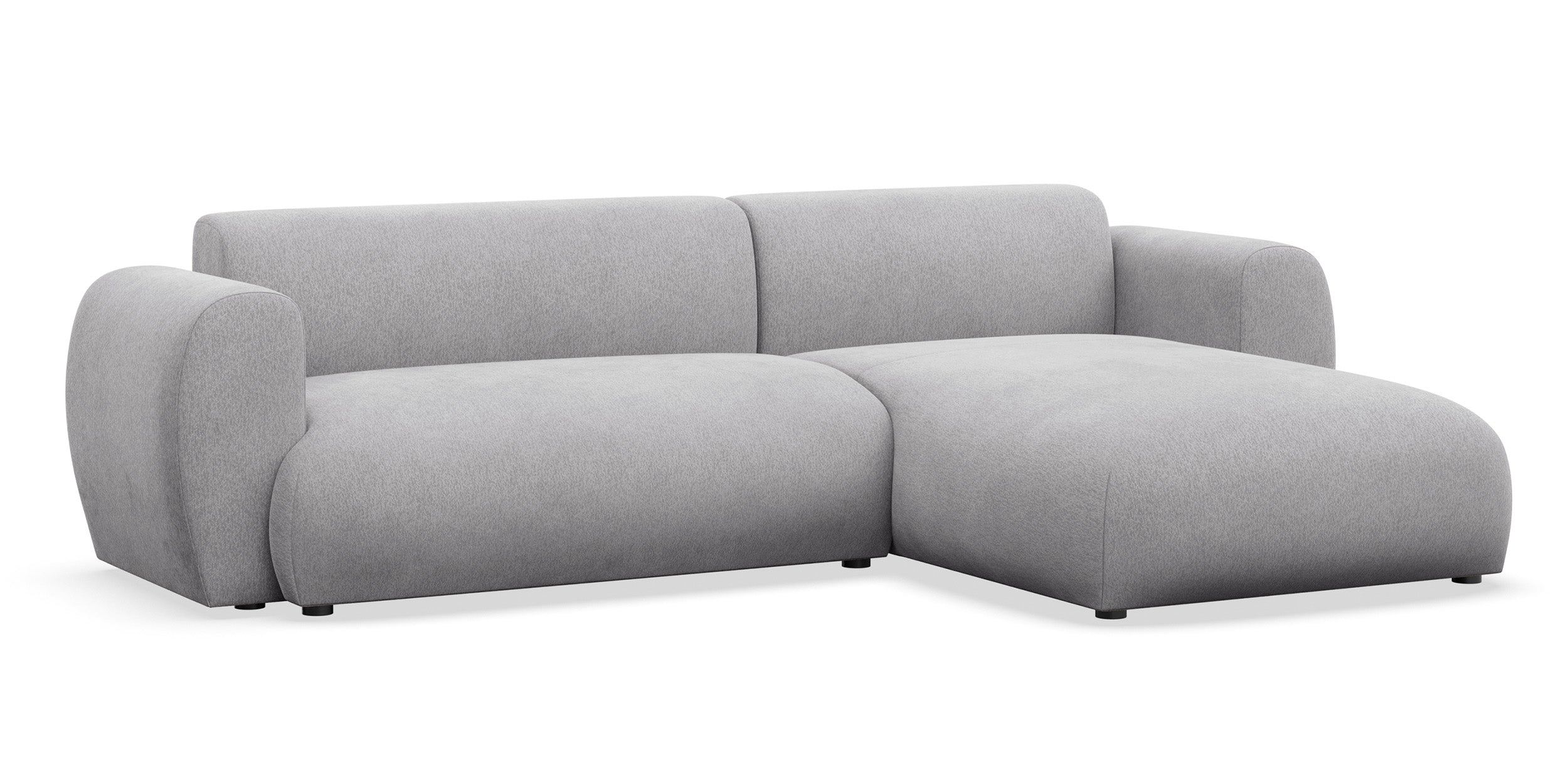 Ecksofa mit Schlaffunktion Emia, L-förmig, rechtsseitig, grau Chenille