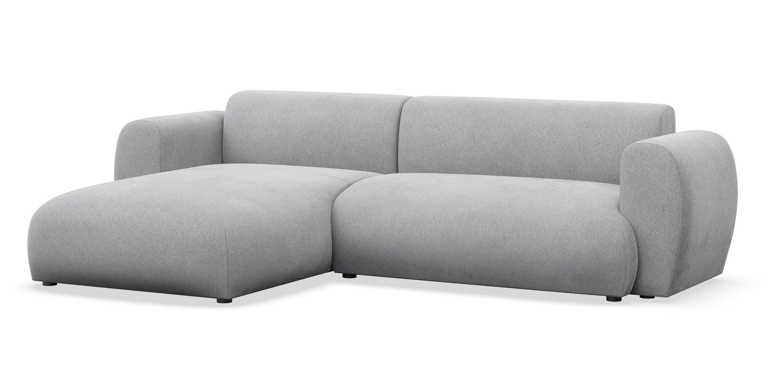 Ecksofa mit Schlaffunktion Emia, L-förmig, linksseitig, grau, Chenille