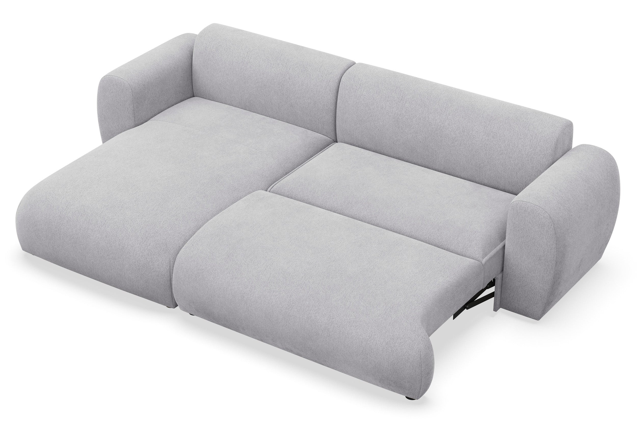 Ecksofa mit Schlaffunktion Emia, L-förmig, linksseitig, grau, Chenille