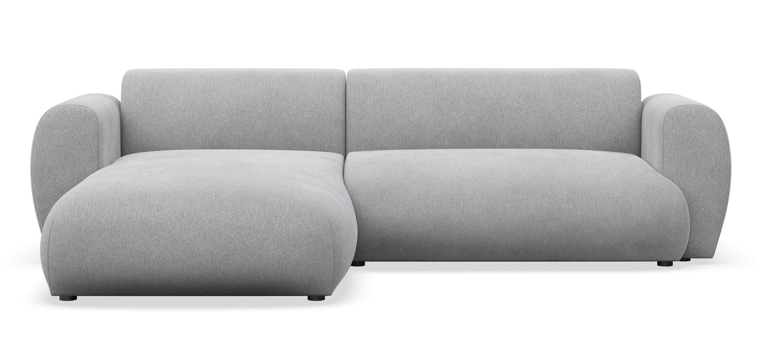 Ecksofa mit Schlaffunktion Emia, L-förmig, linksseitig, grau, Chenille