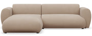 Ecksofa mit Schlafunktion Emia, L-förmig, linksseitig, beige, pflegeleichter Chenillestoff