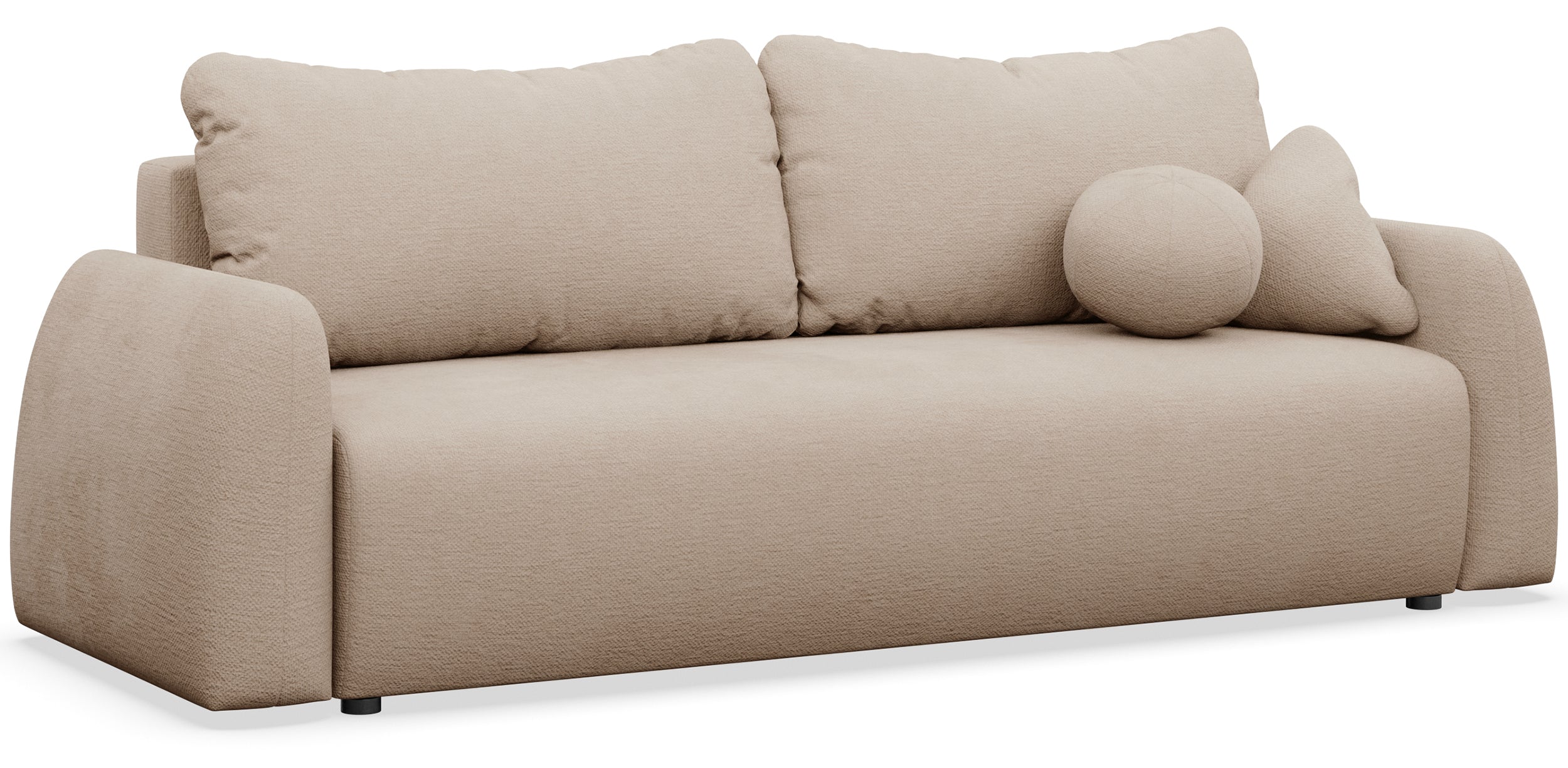 Drei-Sitzer-Schlafsofa Nubelle mit Stauraum, beige, hydrophobes Chenille