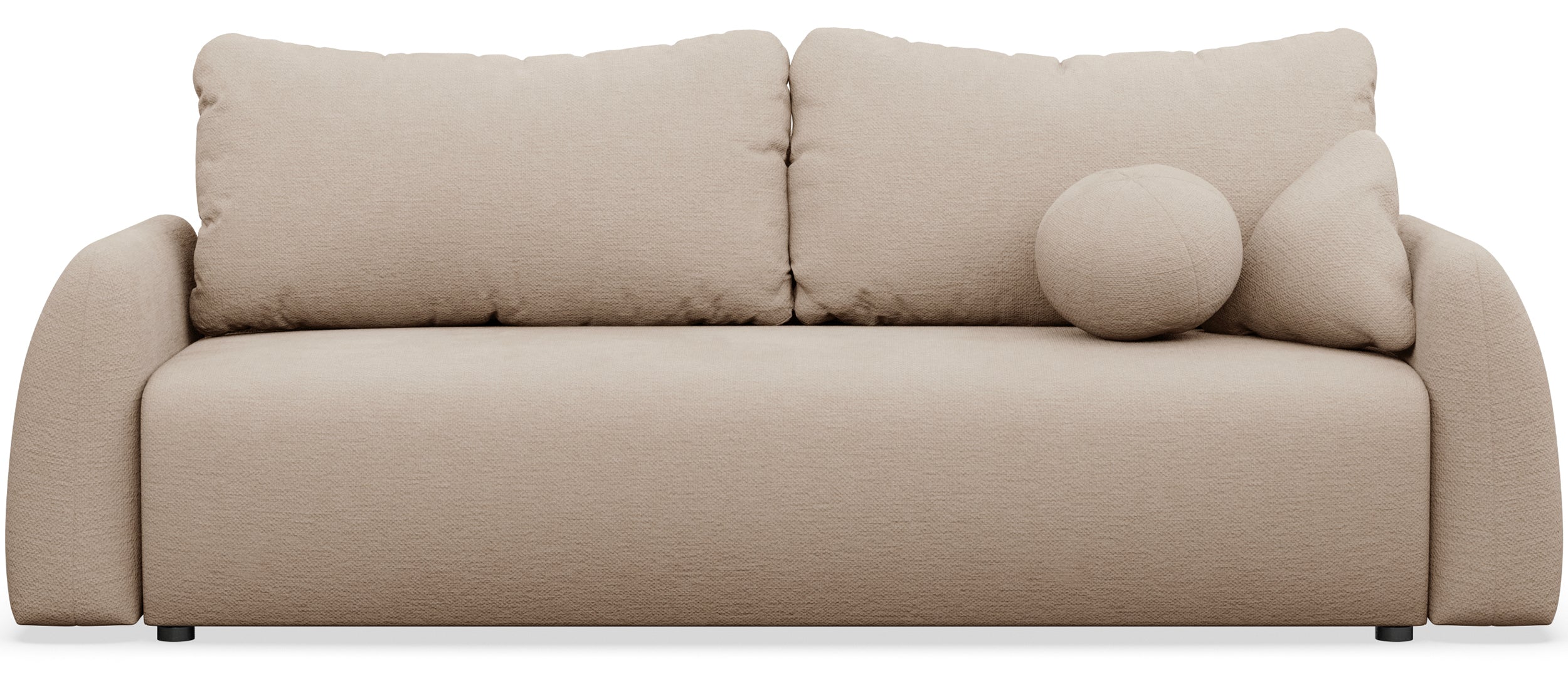 Drei-Sitzer-Schlafsofa Nubelle mit Stauraum, beige, hydrophobes Chenille