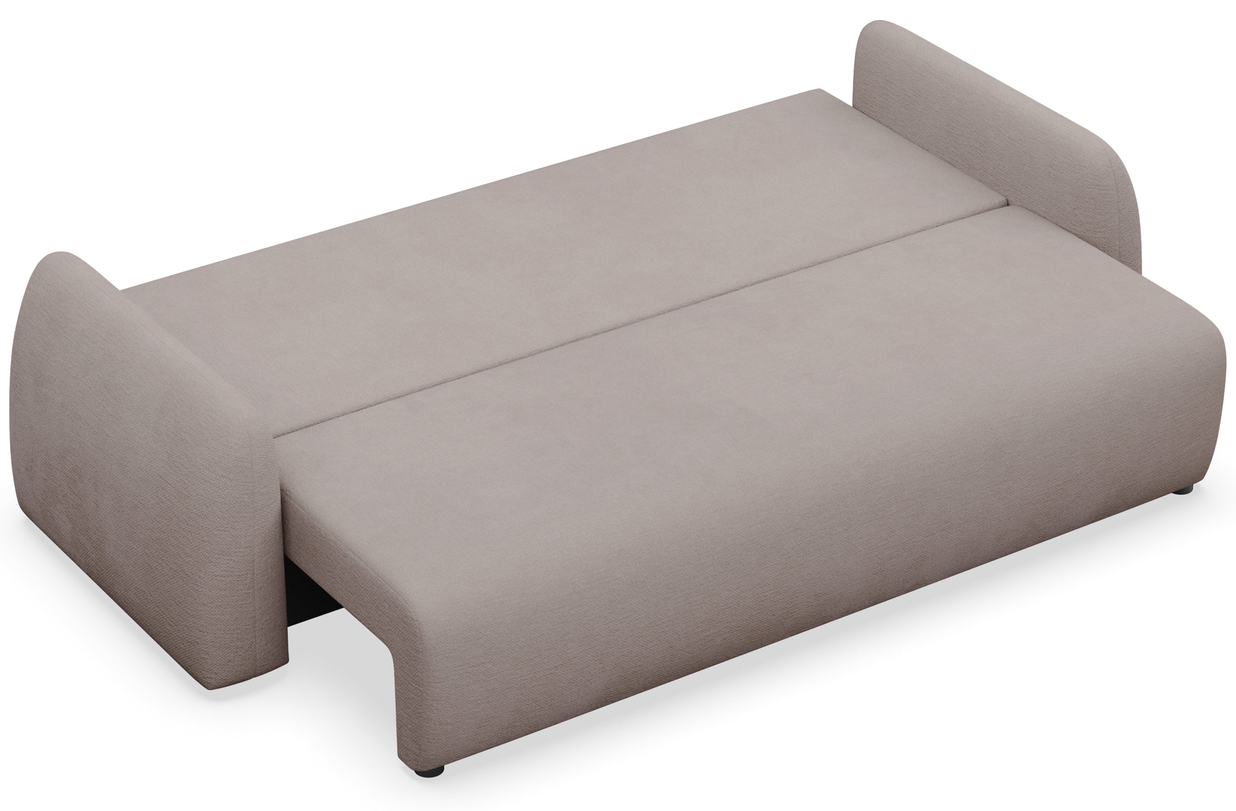 Dreisitziges Schlafsofa Nubelle mit Stauraum, dunkelbeige, hydrophobes Chenillegewebe