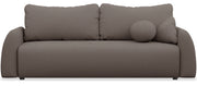 Dreisitziges ausklappbares Sofa Nubelle mit Stauraum, braunes hydrophobes Chenille