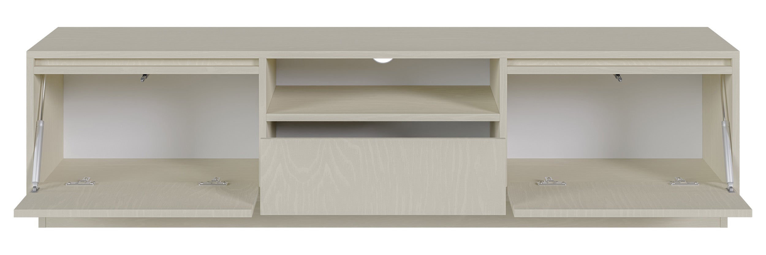 Zweiturige RTV-Kommode Evo mit Schublade, 154 cm, sandbeige auf Sockel