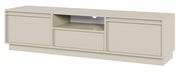 Zweitrüriger TV-Schrank Evo mit Schublade, 154 cm, Kaschmir auf Sockel