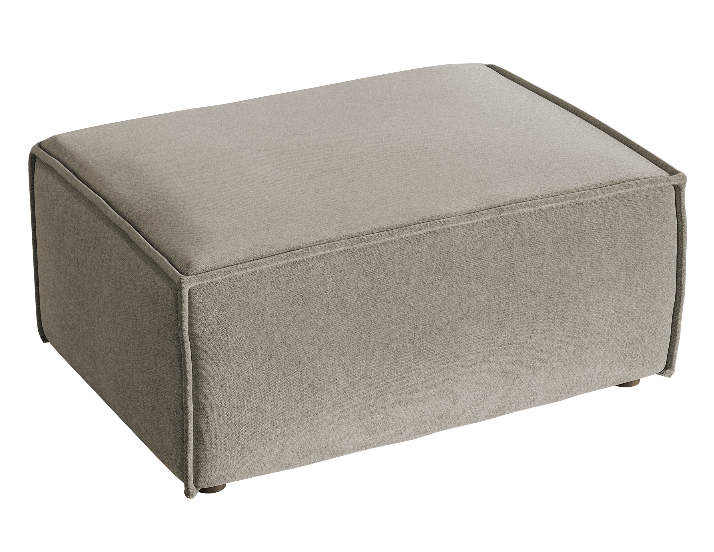 Ottomane Copertino 65x90 cm, grau-beige, wasserabweisender Samt
