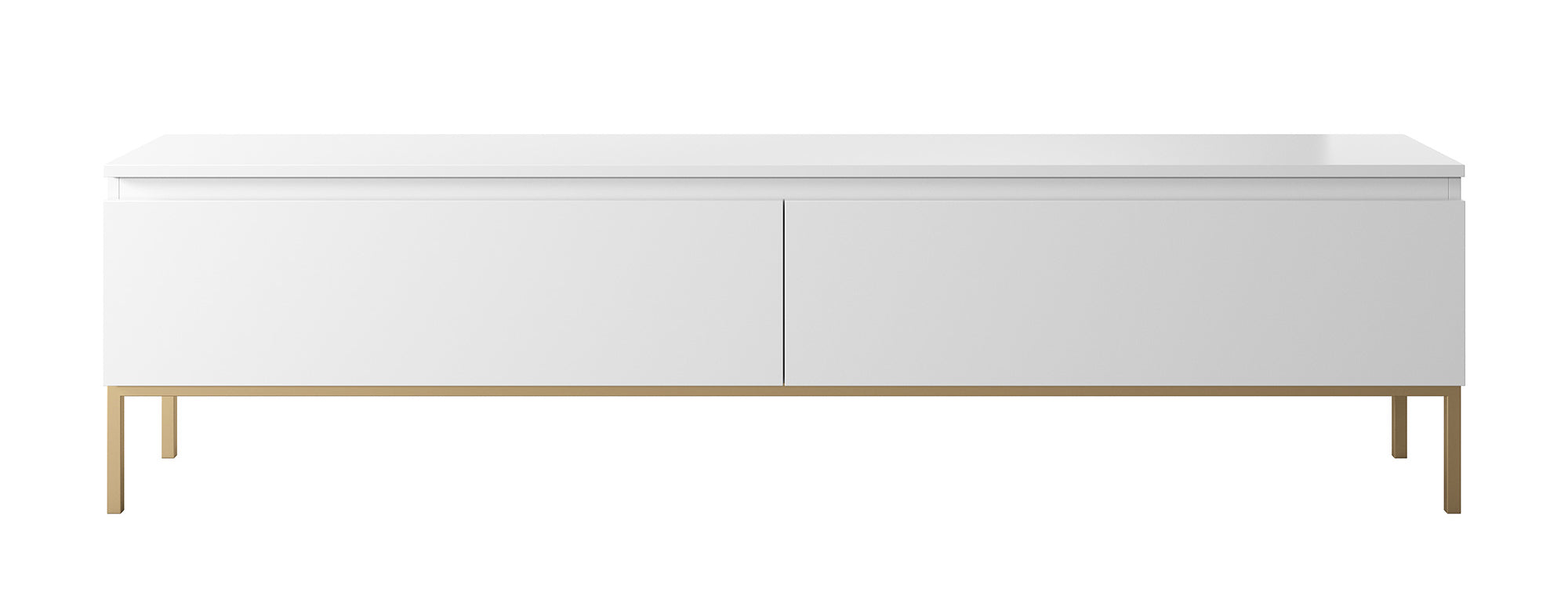 TV-Schrank Bemmi 175 cm weiß mit goldenen Beinen