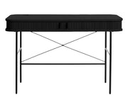 Schreibtisch Gativel 120x60 cm Lamellen Eiche Schwarz