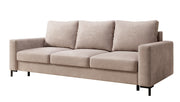 Dreisitziges Schlafsofa Mokpeo mit Stauraum, beige Samt