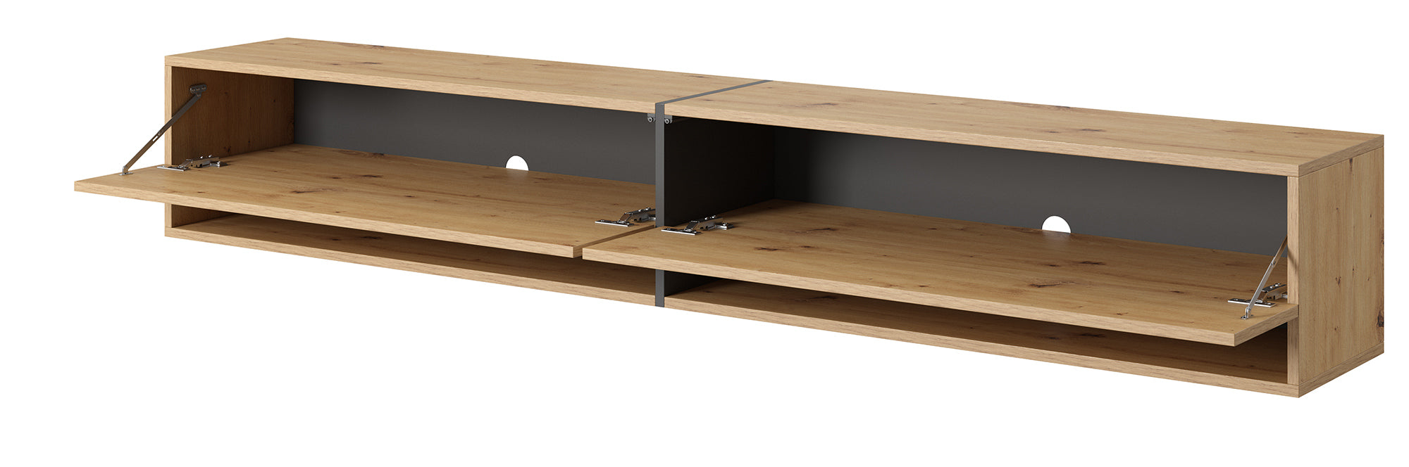 TV-Schrank Mirrgo 200 cm Artisan Eiche mit grafitfarbenen Einsätzen