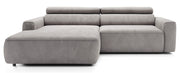 Ecksofa mit elektrischem Auszug Fando, L-förmig, linksseitig, grauer Samt