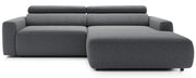 Ecksofa mit elektrischem Auszug Fando, L-förmig, rechtsseitig, grau, Geflecht