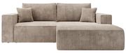 Ecksofa mit Schlaffunktion Farese Mini, L-förmig, rechtsseitig, mit Stauraum, beige Cordstoff