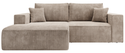 Ecksofa mit Schlaffunktion Farese Mini, L-förmig, linksseitig, mit Stauraum, beige Cordstoff