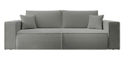 Dreisitziges ausklappbares Sofa Farese mit Stauraum, grau Bouclé