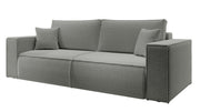 Dreisitziges ausklappbares Sofa Farese mit Stauraum, grau Bouclé