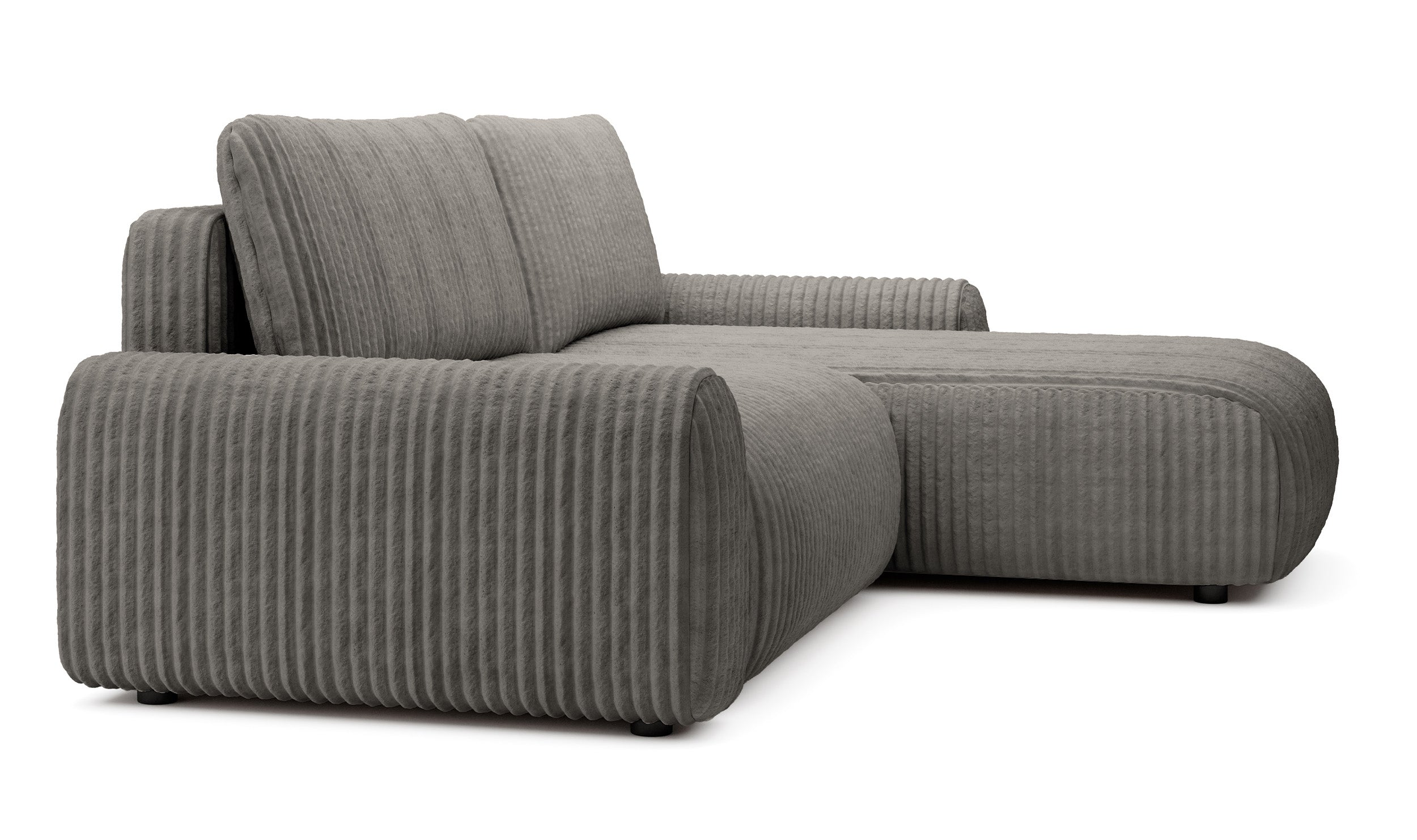 Ecksofa mit Schlaffunktion Lelu, universell L-förmig, mit Stauraum, dunkelbeige Cord