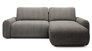 Ecksofa mit Schlaffunktion Lelu, universell L-förmig, mit Stauraum, dunkelbeige Cord