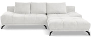 Ecksofa mit Schlaffunktion Felipe, L-förmig, rechtsseitig, mit Stauraum, weißer hydrophober Chenille-Stoff