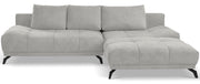 Felipe Ecksofa mit Schlaffunktion, L-Form, rechtsseitig, mit Stauraum, hellgrauer hydrophober Chenillestoff
