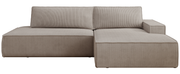 Ecksofa mit Schlaffunktion Felicjo, L-Form, rechtsseitig, mit Stauraum, beige Cordstoff