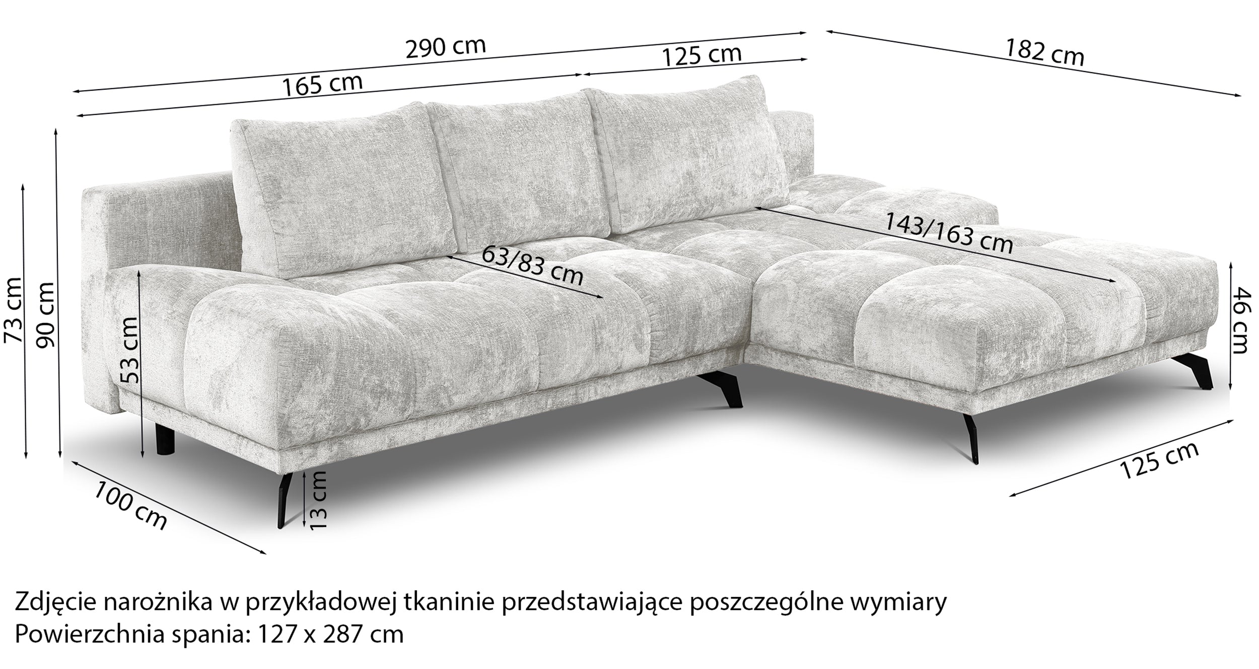 Ecksofa mit Schlaffunktion Felipe, L-förmig, linksseitig, mit Stauraum, hellbeiger hydrophober Chenille-Bezug