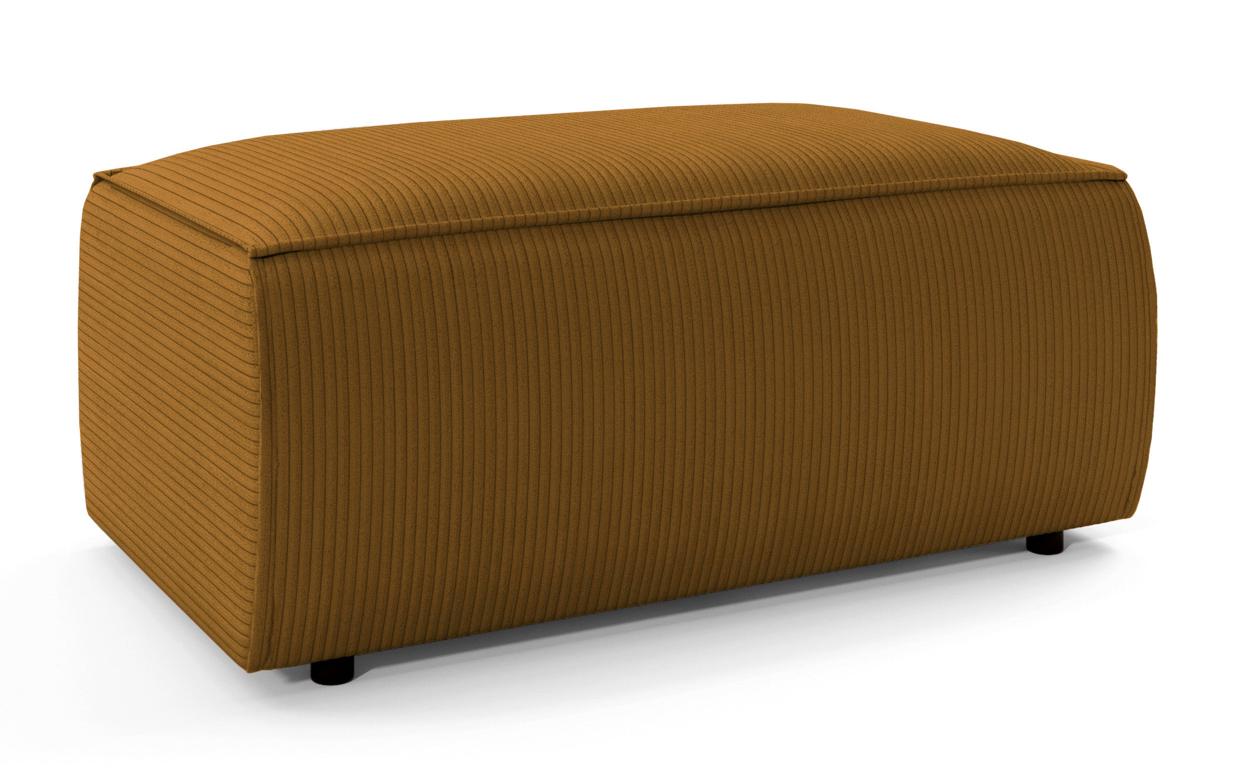 Farese Sitzpouf aus senffarbenem Cordstoff